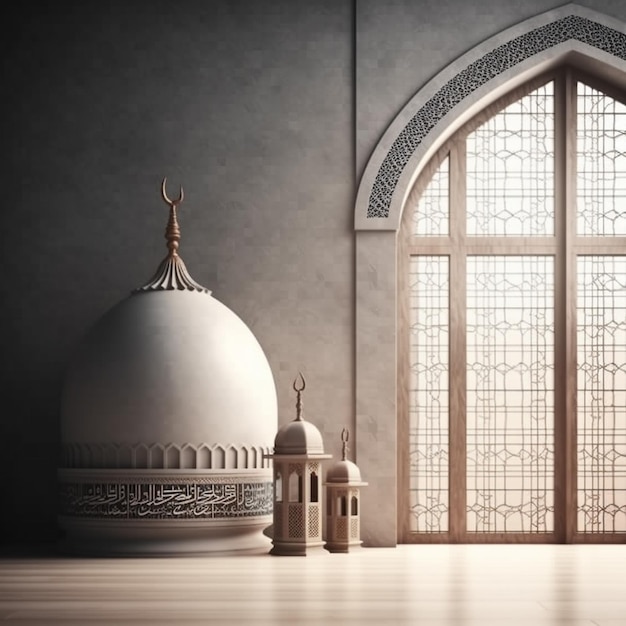 AI Generatywny piękny meczet z miejsca kopiowania
