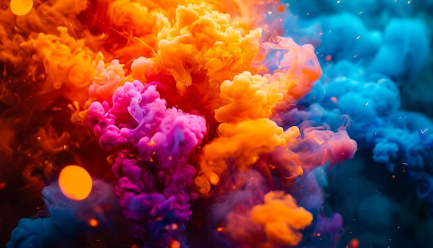 AI generowane abstrakcyjne wybuchy kolorowe pióro i farby