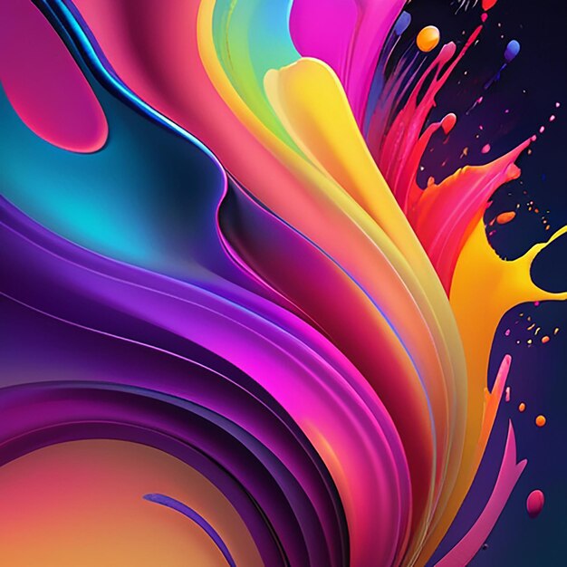 Ai Gradient żywy kolor splash na tle z AI generatywny