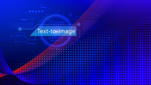 Ai tech Tekst do obrazu wirtualna grafika z AI Sztuczna inteligencja za pomocą wiersza poleceń generuje coś futurystyczna transformacja technologiczna