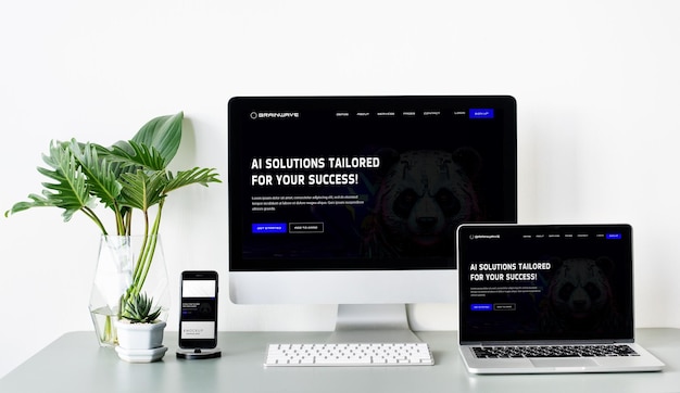 AI Technology amp Startup Business PSD szablon