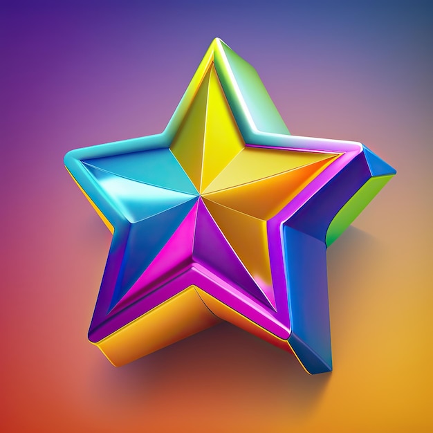 Ai wygenerował ilustrację Jasne kolorowe gwiazdy abstrakcyjne 3d