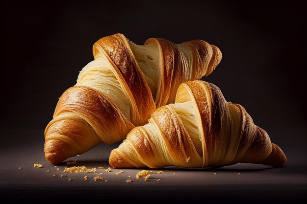 AI wygenerowała dwa apetyczne croissanty