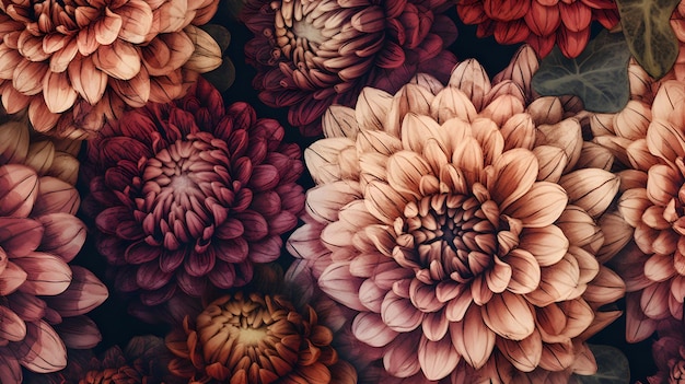 AI wygenerowała ilustrację pięknego, tętniącego życiem abstrakcyjnego kwiatowego tła dla tapet