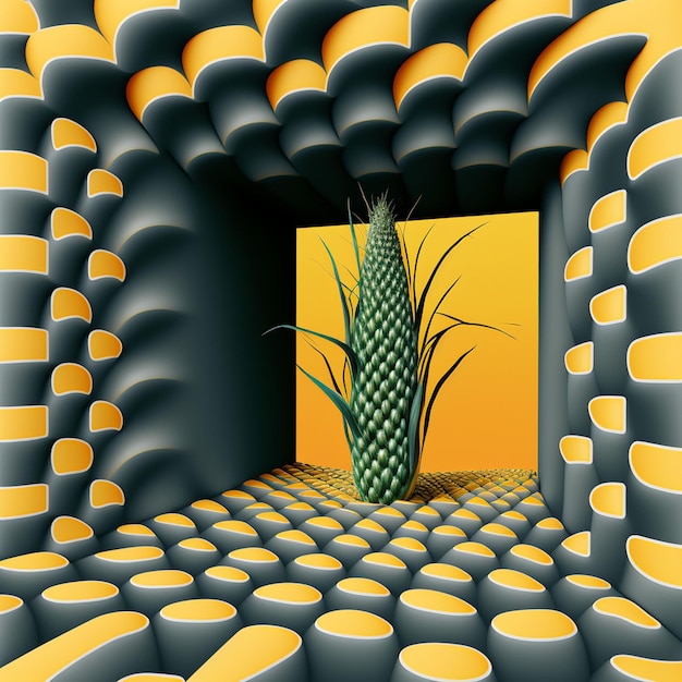 Zdjęcie ai wygenerowała ilustrację surrealistycznej kukurydzy