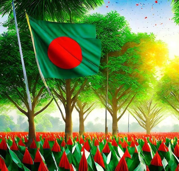 Zdjęcie aigenerowane płaskie tło dnia zwycięstwa w bangladeszu