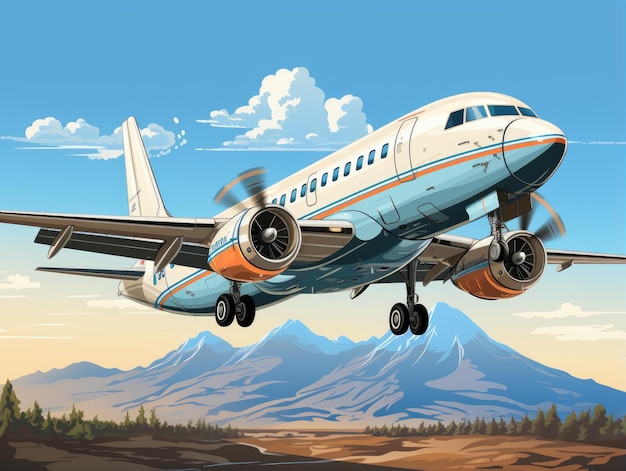 Airplane HD 8K ilustracja wektorowa tapeta