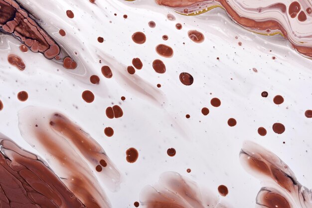 Akryl Fluid Art Białe Fale I Brązowe Spienione Bąbelki Cyfrowy Wystrój Abstrakcyjne Tło Lub Tekstura