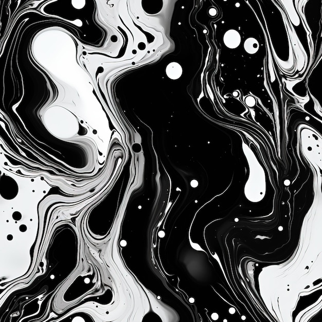 Zdjęcie akrylowy wzór wylewania czarno-białych kolorów