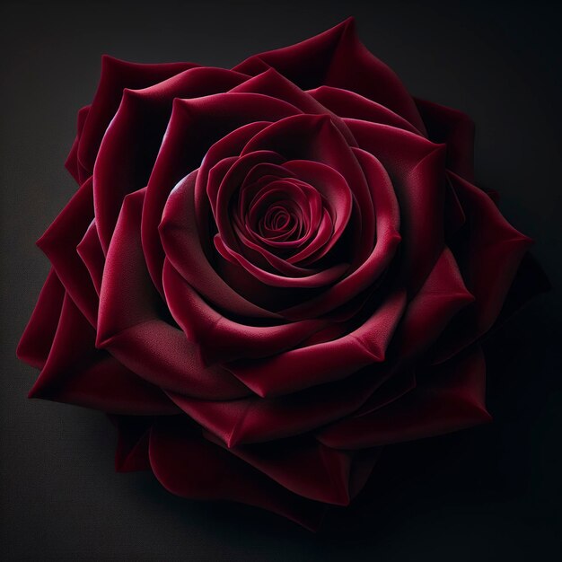 aksamitna czerwona róża na ciemnym tle