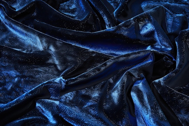 aksamitna tkanina niebieski opal w stylu ciemno niebieski i czarny błyszczący błyszcząci renesans