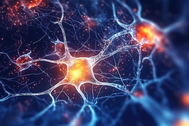 Zdjęcie aktywne komórki nerwowe sieci neuronowe i aktywność elektryczna neuronów neurologia neurologia mózg