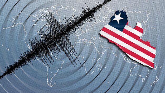 Zdjęcie aktywność sejsmiczna trzęsienie ziemi mapa liberii w skali richtera
