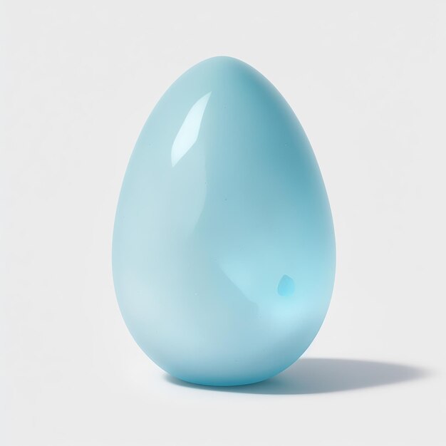 Akwamarynowy kamień kształt jajka na białym tle