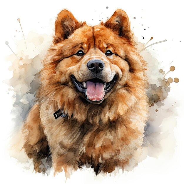 akwarel Chow Chow Clipart Generative Ai