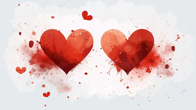 Akwarel serca Dzień Walentynek Kartka z pozdrowieniami Miłość związek sztuka malarstwo