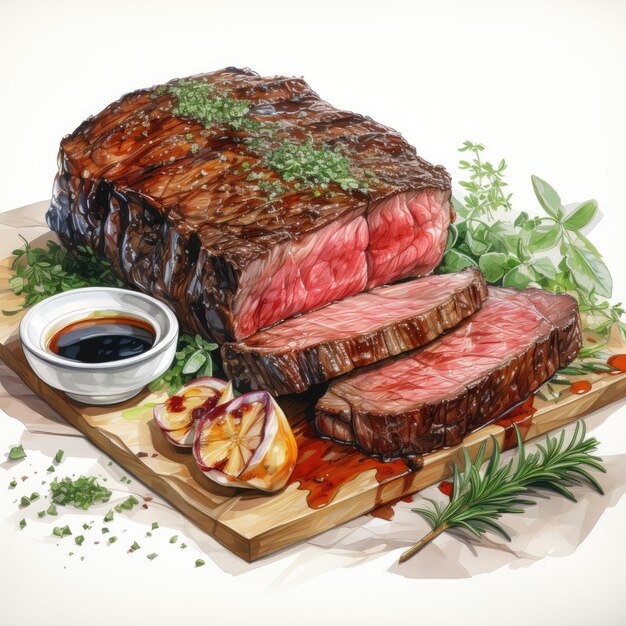 Zdjęcie akwarel steak clipart generative ai