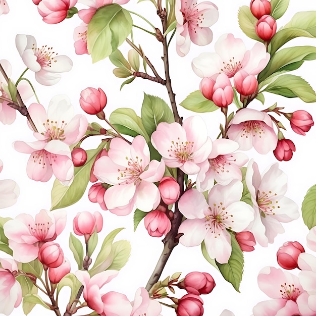 Zdjęcie akwarel wiktoriańskie kwiaty wiśni
