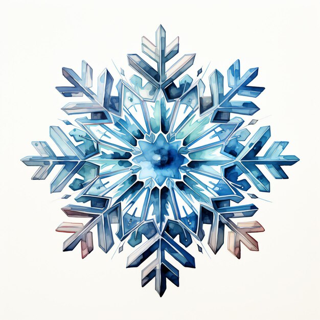 Zdjęcie akwarel zimne płatki śniegu sztuka świąteczna projekty graficzne do tworzenia kart i zaproszeń
