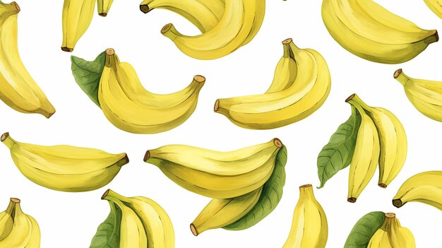 Akwarela bananowy wzór