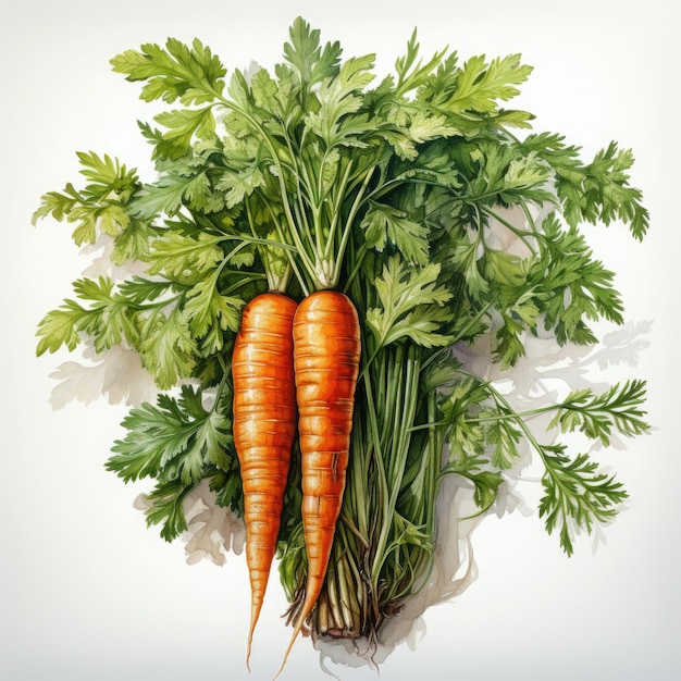 Zdjęcie akwarela carrot clipart ilustracja generative ai