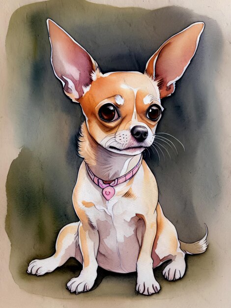 Akwarela Chihuahua malarstwo reprodukcja ilustracji artystycznych