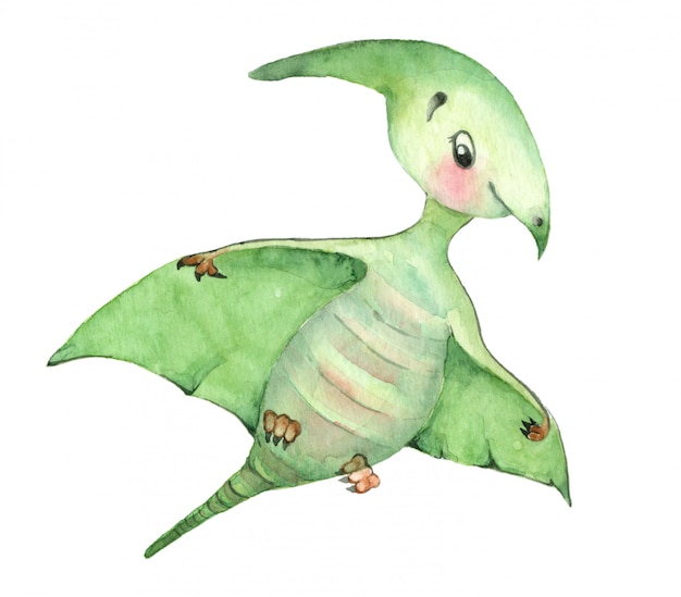 Akwarela Dinozaury Pterozaur