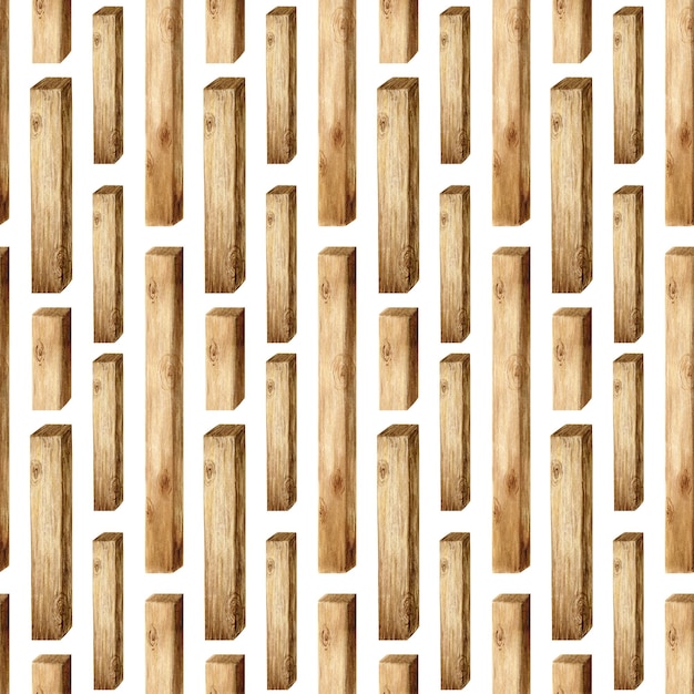 Zdjęcie akwarela drewniany bezszwowy wzór puste szyldy z rocznika drewna banery deski deska znaki drewniane