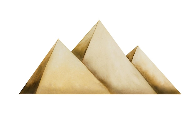 Akwarela ilustracja egipskich piramid w Gizie w minimalistycznym prostym stylu do projektowania sederu paschalnego