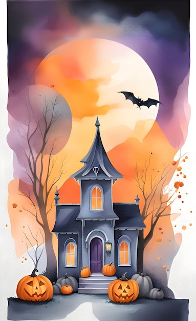 Akwarela ilustracja halloween