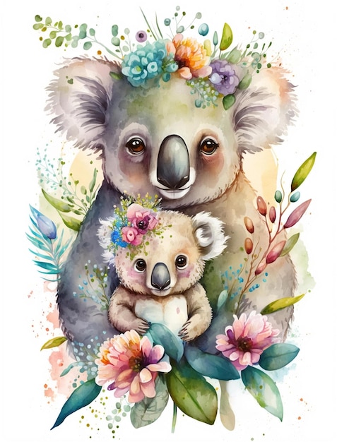 Akwarela ilustracja koala