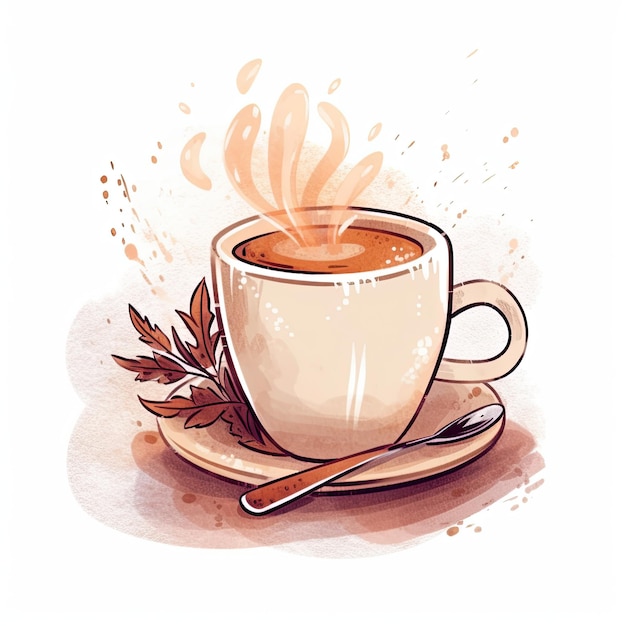 akwarela ilustracja macchiato