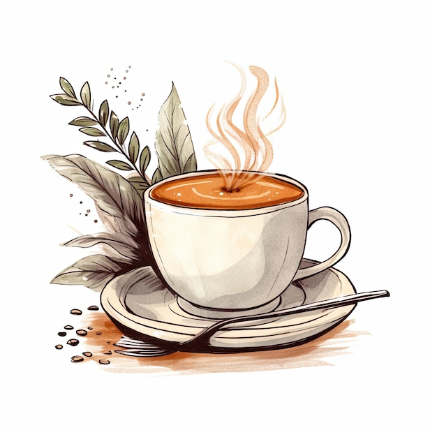 akwarela ilustracja macchiato