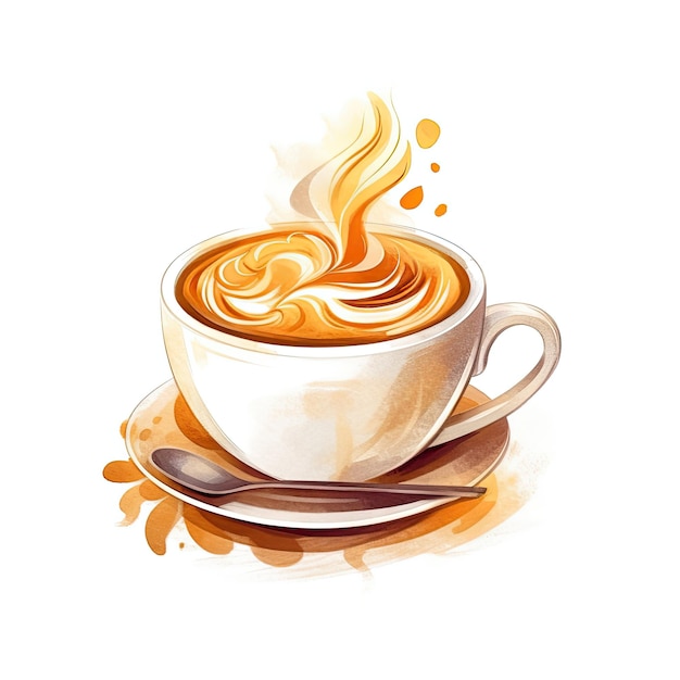 akwarela ilustracja macchiato