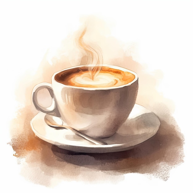 akwarela ilustracja macchiato