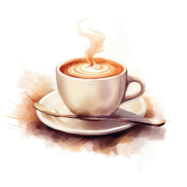 akwarela ilustracja macchiato