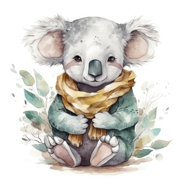 Akwarela ilustracja misia koala