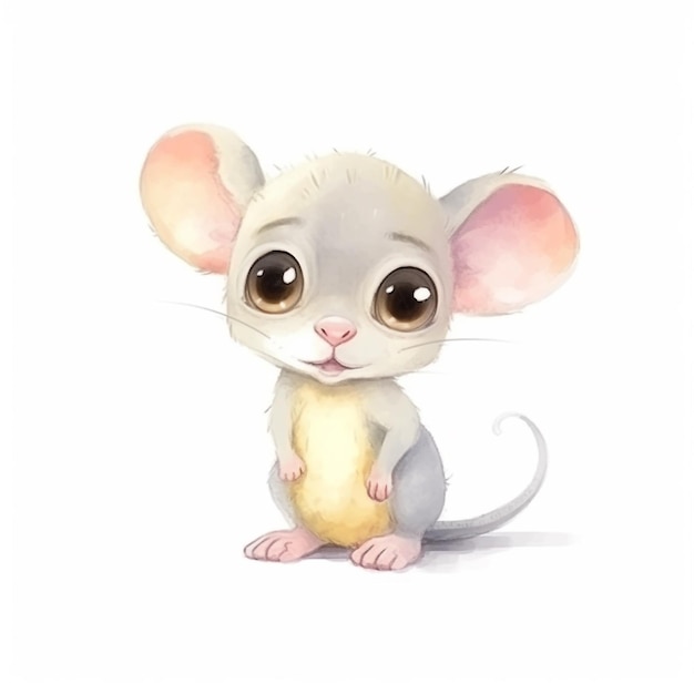 Akwarela ilustracja myszy