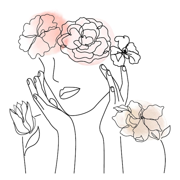 Akwarela kobieta naklejka png piękność ilustracja postaci na przezroczystym tle
