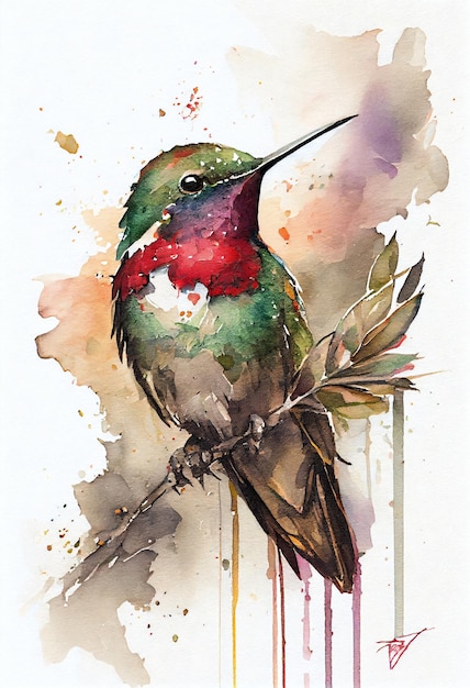 akwarela kolibra