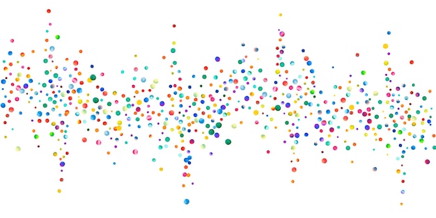 Akwarela Konfetti Na Białym Tle. Urocze Kropki W Kolorze Tęczy. Szczęśliwy Uroczystości Szerokie Kolorowe Jasne Karty. żywe, Ręcznie Malowane Konfetti.