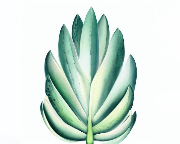 Akwarela liść protea na białym tle