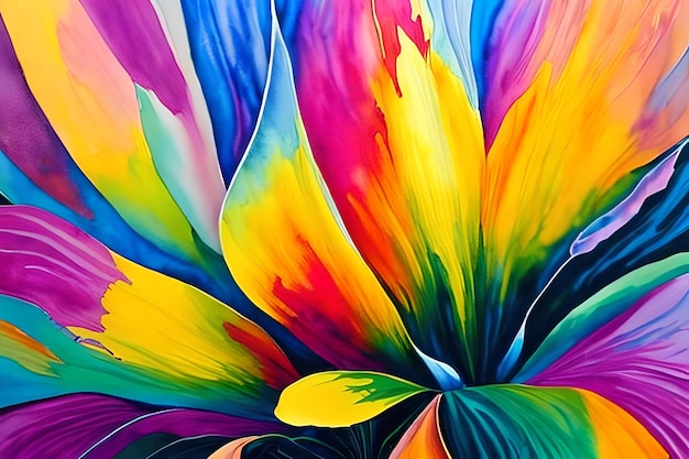 Akwarela lub obraz olejny ilustracja sztuki abstrakcyjnej z bliska kolorowa przyroda i kwitnące kwiaty kwiatowe drukuj sztukę cyfrową