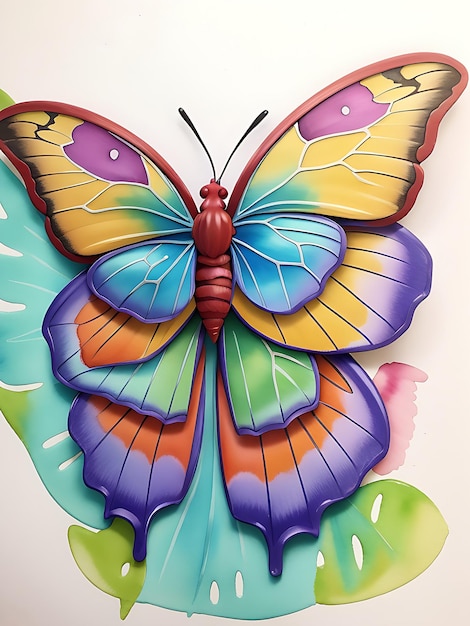 Akwarela motyl miękkie piękne tło wygenerowane przez sztuczną inteligencję