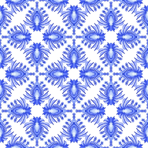 Akwarela niebieski na białym tle wzór 01
