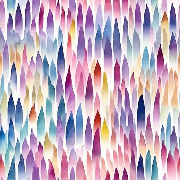 Zdjęcie akwarela przedstawiająca grupę kolorowych kropli farby generatywnej ai