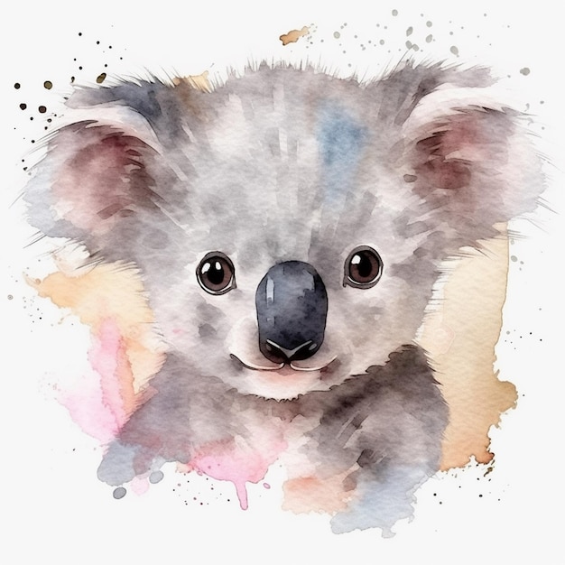 Akwarela przedstawiająca misia koala.