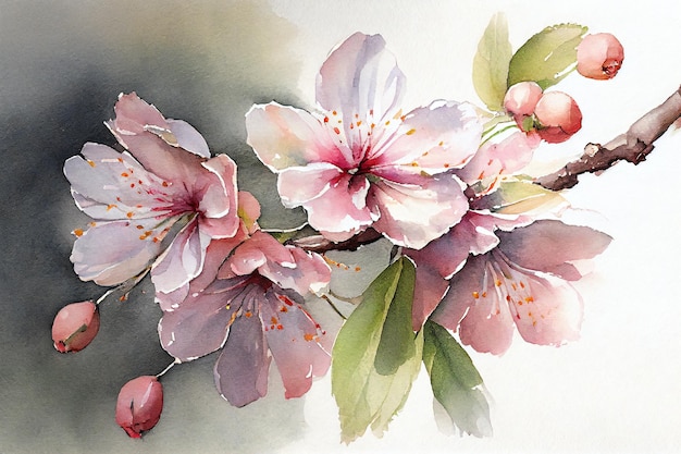 Akwarela Sakura Bloom