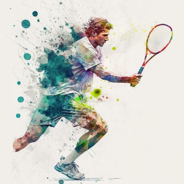 Akwarela sport badminton kreatywnych ilustracji