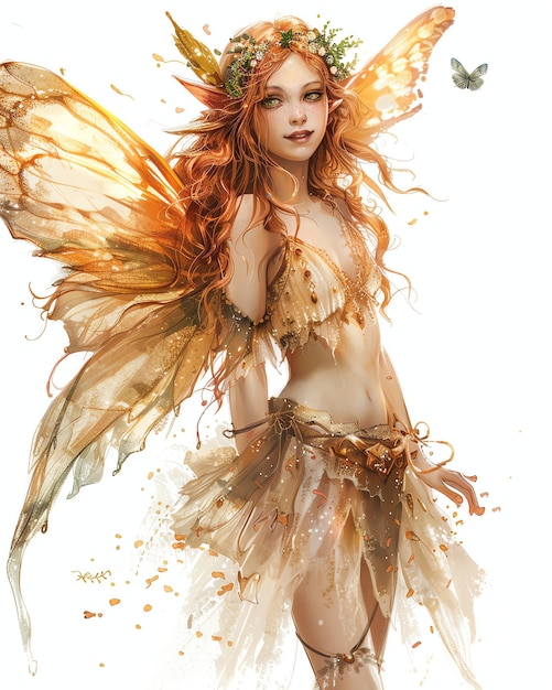 Zdjęcie akwarela sprightly fairy